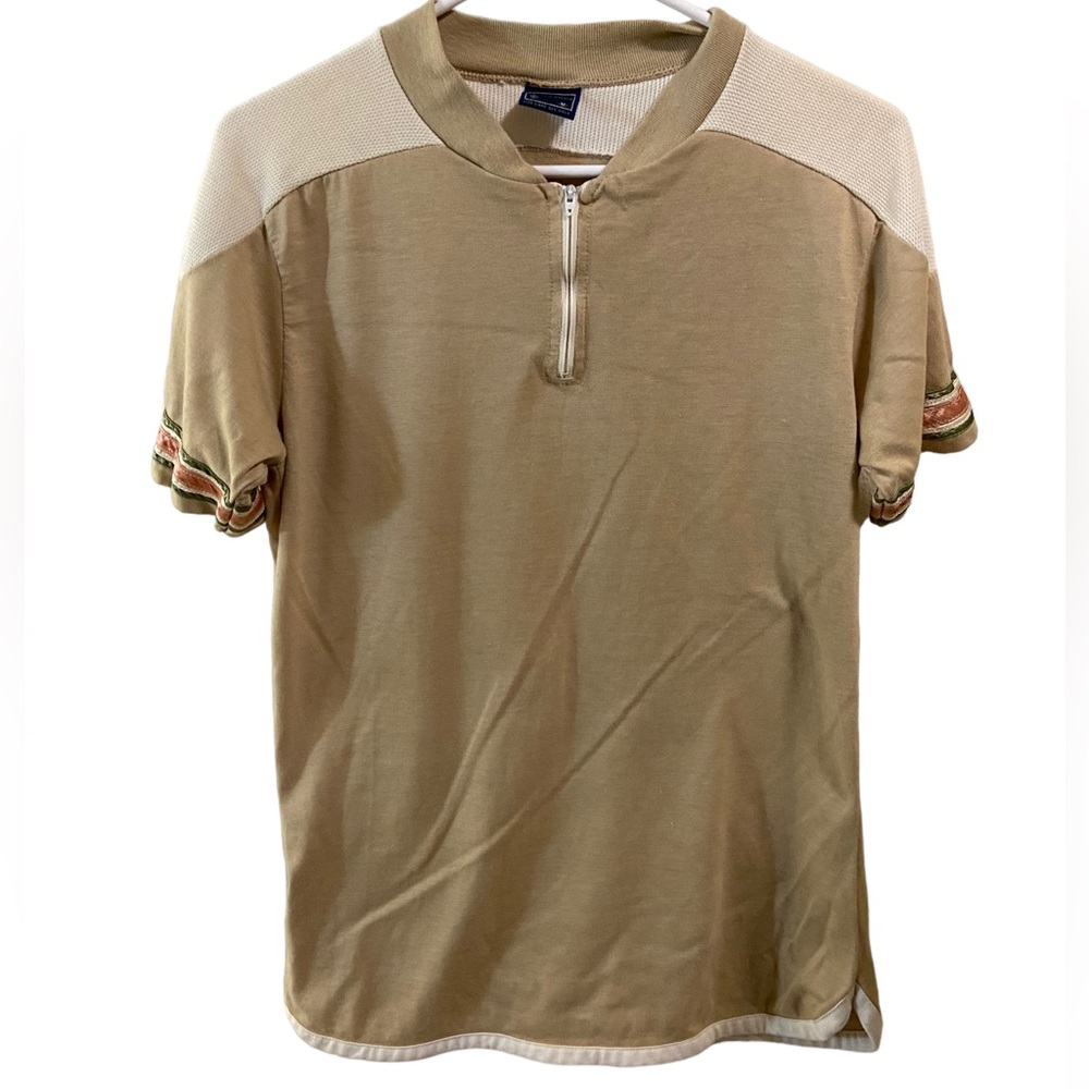 Nice Vintage Robert Bruce Tan 1/4 Zip Retro 1970s T-Shirt Men’s M RARE USA